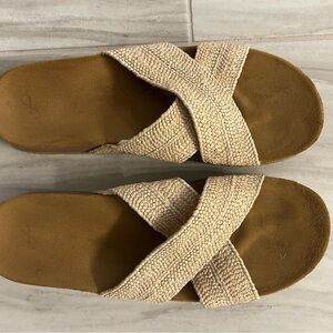 Women's Cream Woven Sandals